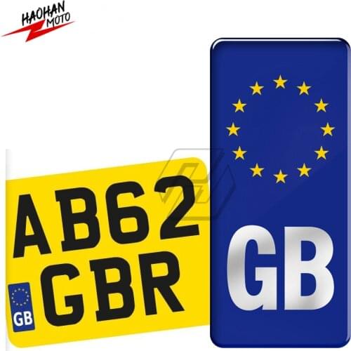 3D Motorcycle GB Flag Badge Vinyl Sticker Motorbike Europe Number Plate Decals EU Stickers