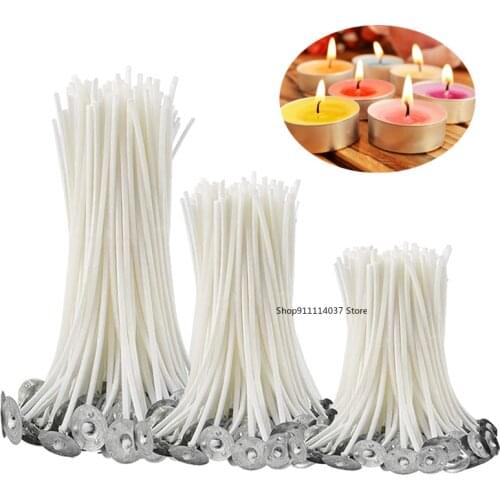 50PCS Cotton Candle Wicks Low-Smoke Natural Wax Cotton Core for Soy Wax DIY Candle Making Pre-waxed Wicks For Party Supplies