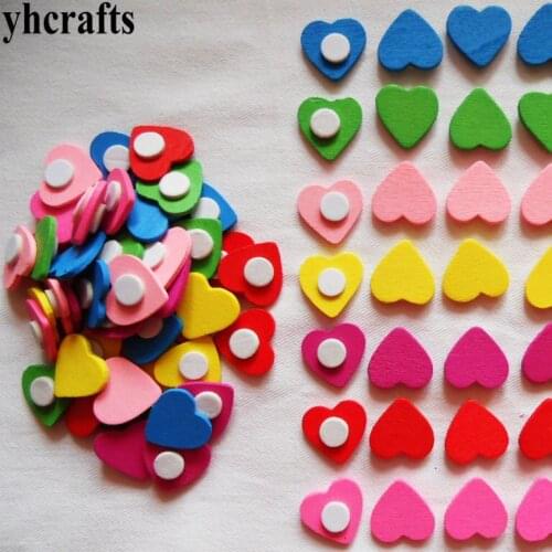 50PCS/LOT.Mix hearts star flower apple smile animals numbers wood stickers Plastic dragonfly butterfly stickers Home decoration
