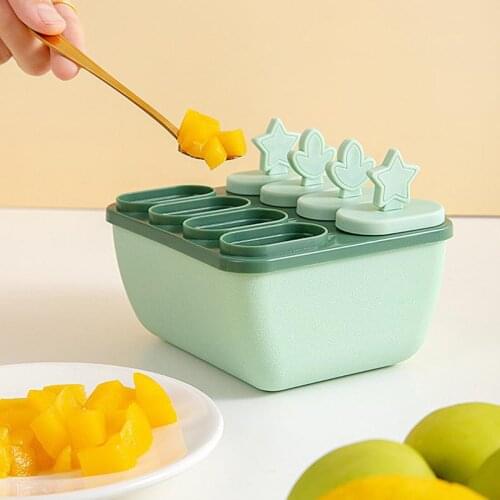 8 Lattice Household Popsicle Mould Reusable Frozen Popsicle Maker with Stick and Anti-Drip Protection