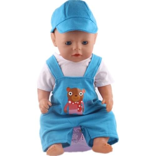 Doll accessories,Hat+T-shirt+Rompers wear fit 43cm zaps, Children best Birthday Gift N286