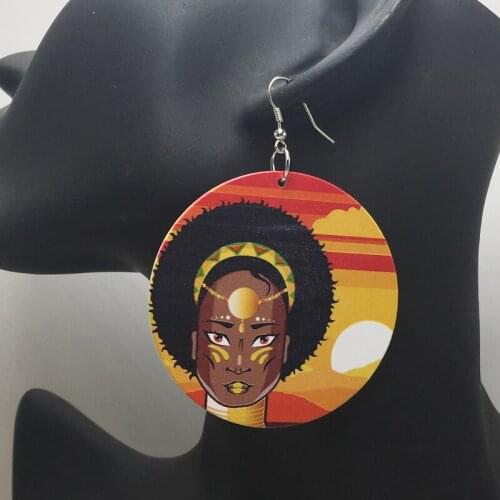 Free Shipping!African Princess Wooden Earrings