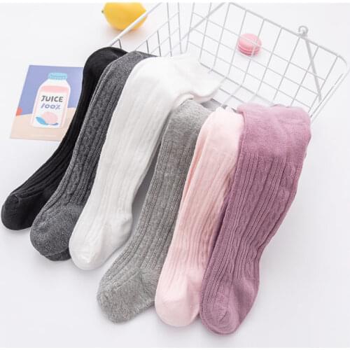 2019 Baby Autumn Winter Tights Hot Baby Toddler Kid Girl Ribbed Stockings Cotton Warm Pantyhose Solid Candy Color Tight 0-4Years
