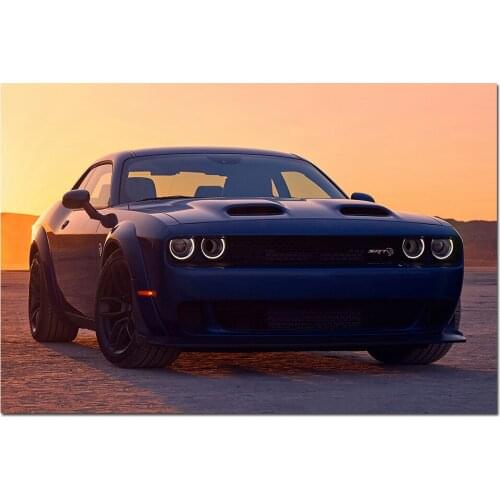 Dodge Challenger SRT Hellcat Muscle Car Photo Wall Art Posters Canvas Print Modern Painting for Home Decor