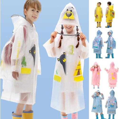 Rain Coats EVA Hooded for Girl and Boys with 11.5cm Big Brim Blocking the Line of Sights AUG889