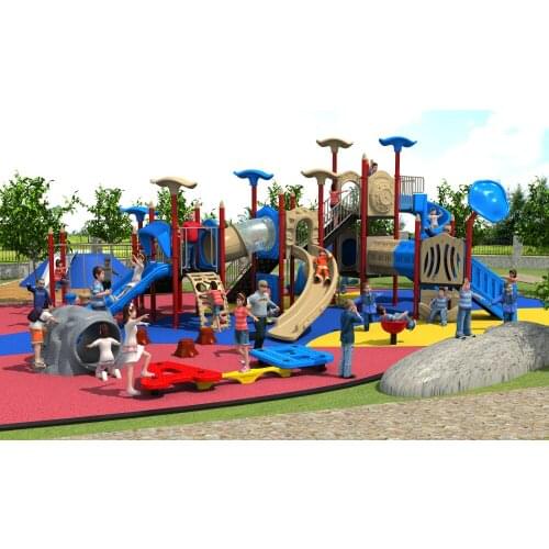 Exported to Russia outdoor plastic playground equipment park slide play structrue YLW-OUT171084