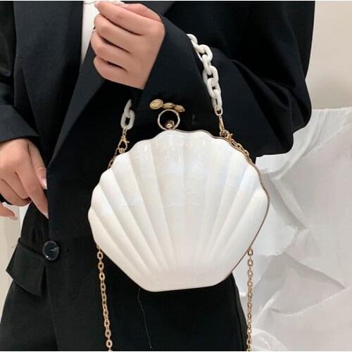 European and American Fashion Chain Shell Bag Portable Personalized Small Bag Printed Shoulder Messenger Female Bag 2021 New