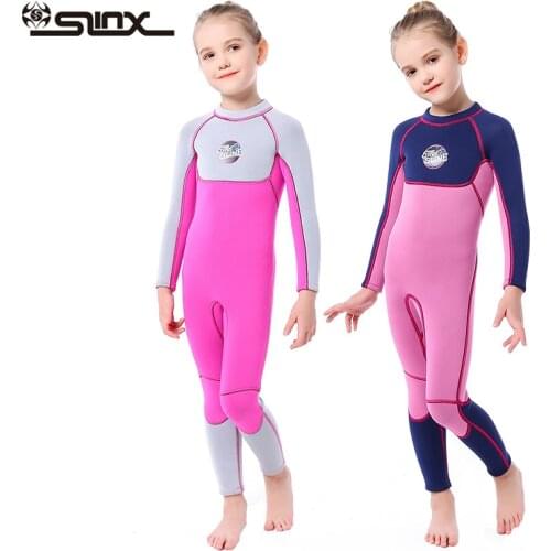 Wetsuits Kids and Youth Vigor 3mm Neoprene Full Wetsuit Long Sleeve Surfing Swimming Diving Swimsuits Keep Warm Back Zip Girls