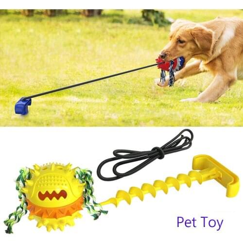 Dog Toys Toothbrush Grinding Outdoor Tug of War Pull Rope Ball Sound Leakage Food Dog Toy for Cats Kitten Dogs Pet Products