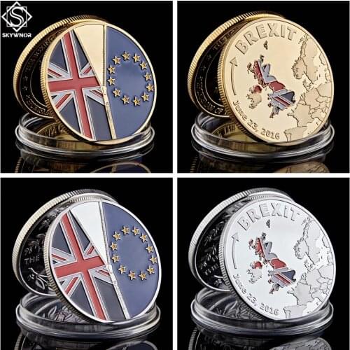 June 23 2016 UK Brexit EU Referendum Independence Silver Coin Collection With Protection Capsule