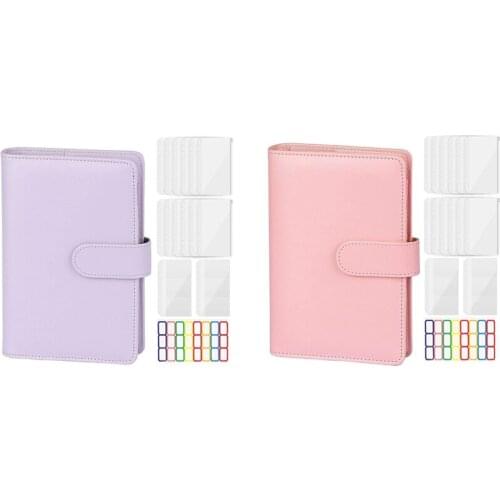 6 Ring Leather Notebook Budget Binder Planner, Cash Envelopes For Budgeting Money Saving Binder Organizer