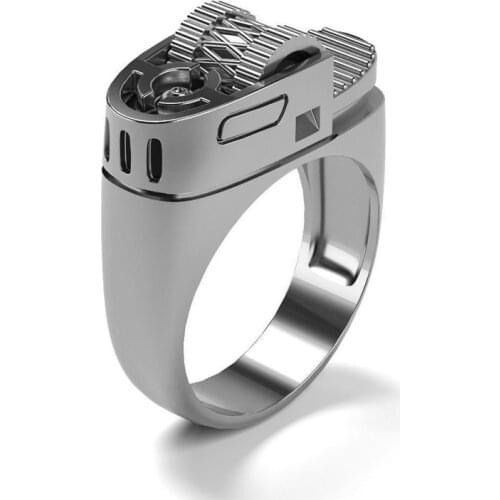 Creative Lighter Rings For Men Women Punk Jewelry Vintage Fashion Gold/Silver Color Hip Hop Ring Male Birthday Christmas Gifts