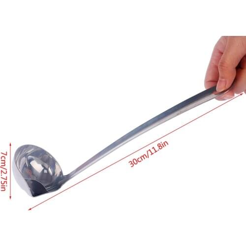 Stainless Steel Long Handle Soup Oil Filter Spoon Restaurant Home Cooking Ladle