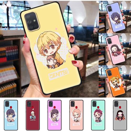 Cartoon Demon Slayer Kawaii Case For Samsung Galaxy A51 A50 A71 A21s A70 A41 A31 A40 A20e A12 A10 A72 A52 5G Soft Phone Covers