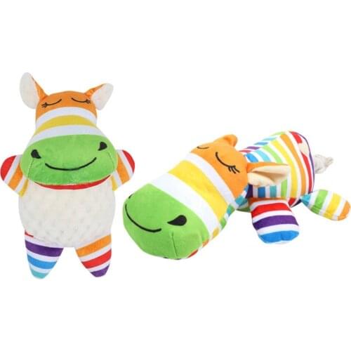 Stuffed Dog Squeaky Toy Dog Plush Cattle Shape Toy For Large Aggressive Chewers Durable Chewing Toy For Puppy Pet Accessories