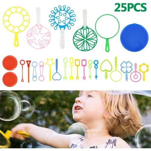 25-31Pcs Bubble Maker Set Fun Bubble Outdoors Activity Party Favors Kids Toy Blowing Soap Bubble Wand Toys Blower Fan Machine
