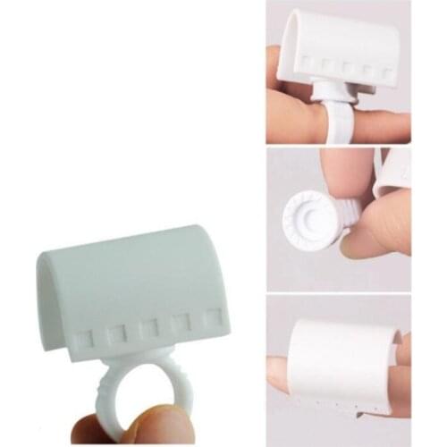 Eyelash Extension Glue Ring U-shape Ring Adhesive Eyelash Pallet Holder Set Makeup Kit Tool
