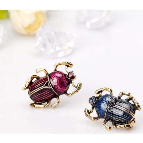 Rhinoceros Beetle Brooch Fashion Color Drip Beetle Brooch Pins Europe And America Styles for Women Jewelry Accessories