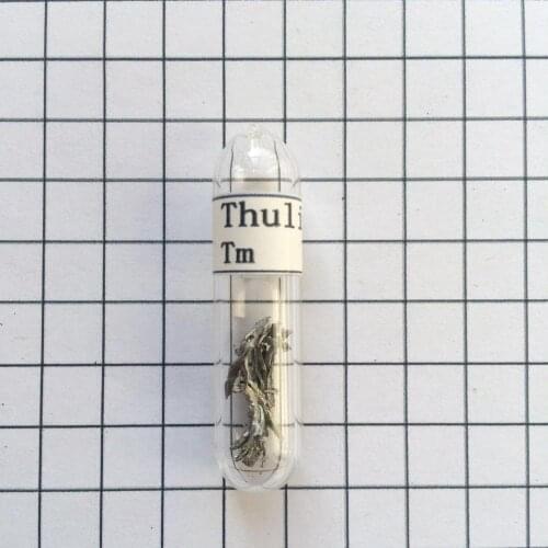 Thulium Pure Metal Turnings Reference Sample in sealed vial 1 gram