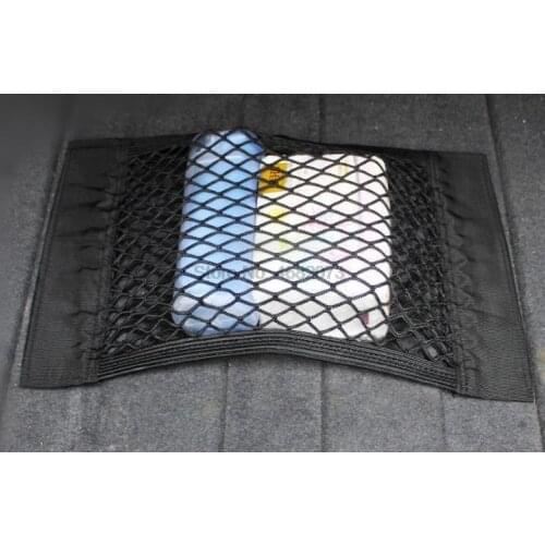 By DHL or Fedex 100pcs Car Back Trunk Seat Elastic String Net Magic Sticker Mesh Storage Bag Organizer Seat Back Bag 40*25cm
