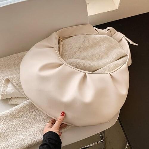 Half-Moon PU Leather Designer Crossbody Shoulder Bags for Women 2021 Luxury Female Fashion Small Handbags and Purses