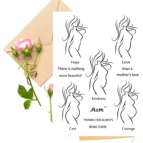 Pregnant Woman Clear Stamps For DIY Scrapbooking Card Making Stamps Fun Decoration Supplies