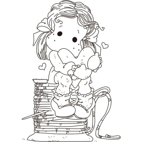 10x8 Girl embraces love Transparent Clear Silicone Stamp Seal for DIY scrapbooking photo album Decorative clear stamp