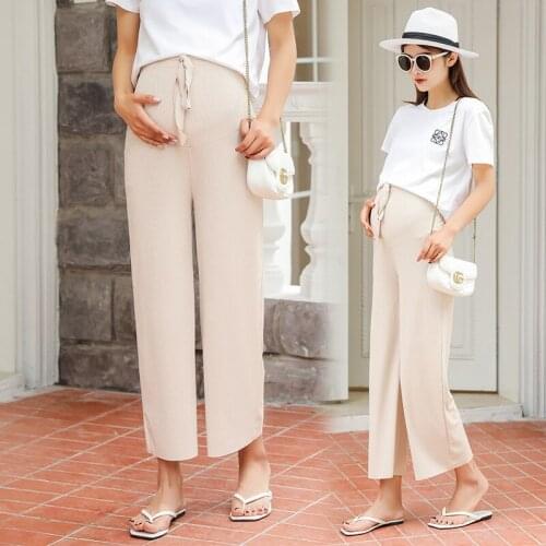 2020 Maternity Wide Pants Straight Clothes For Women Maternity Cropped Pants Spring And Autumn style Maternity Straight Pants