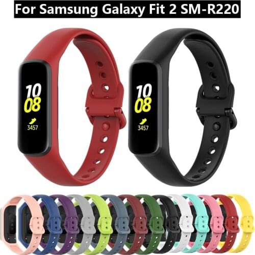 Wrist Band For Samsung Galaxy Fit 2 Strap Soft Silicone Sports Bracelet For Samsung SM-R220 Smart Band Replacement Accessorie