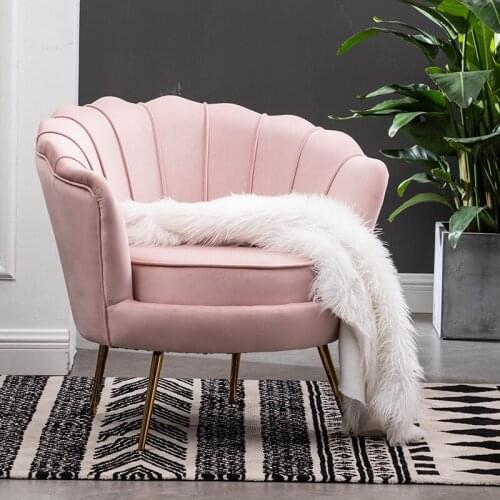 Small Apartment Celebrity Light Luxury Single Sofa Nordic Modern Simple Living Room Chair Clothing Store Sofa Chair Pink Chair