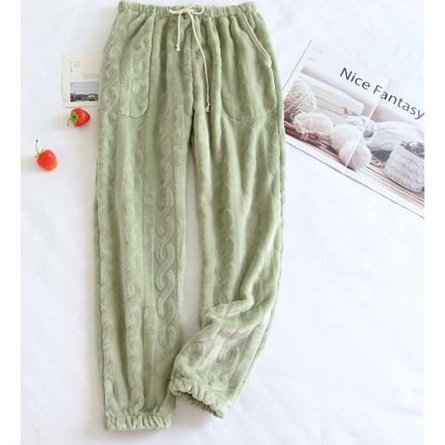 New Sleep-pants Thicken Warm Womens Trousers Winter Flannel Pajama Pants For Pajama Bottoms Soft Warm Couple Loose Lounge Wear