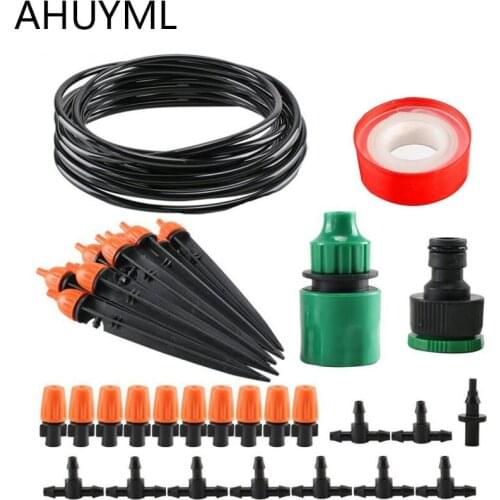 10M Garden Irrigation System Automatic Drip Micro Sprinkler Kit Patio Yard Plant Vegetabel Berry Landscape Watering Supplies