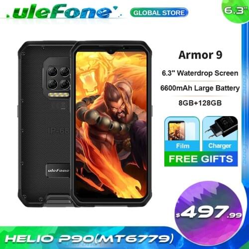 Ulefone Armor 9 Thermal Camera Rugged Phone Android 10 Helio P90 Octa-core 8GB+128GB Mobile Phone 6600mAh 64MP Camera Smartphone