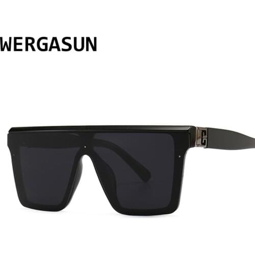 WERGASUN Classic Vintage Square Sunglasses Woman Oversized Sunglasses Woman/Men Retro Sunglasses Lentes De Sol