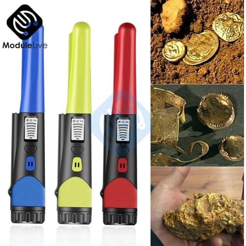 LED Smart Digital Display Handheld Metal Detector Waterproof Three Warning Mode Switch Flashlight Leather Strap Chain 5 to 158 F