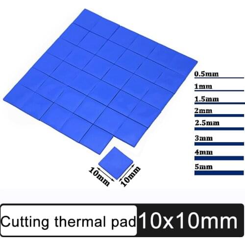 Gdstime Conductive Heatsink Plaster Grease 10x10mm 0.5mm 1mm 1.5mm 2mm 2.5mm 3mm 4mm 5mm Thermal Pad CPU Heatsink Silicone Pad