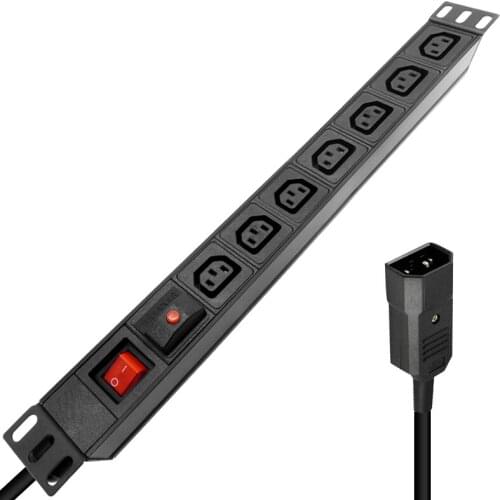7AC C13 Output Aluminum alloy Power Strip socket Portable installation overload protection EU UK US AU C14 PLUG 3500W