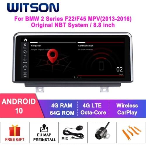 WITSON Android 10.0 8.8" CAR DVD GPS For BMW 2 SERIES F22/F45 MPV 2013-2016 4GB+64GB car stereo multimedia NBT system