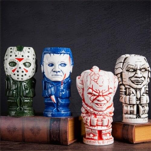 Funny Cartoon Jason crafted tiki mug Ceramics beer mugs vodka Cocktail Wine coffee drinkware personalized gift bar cups utensils