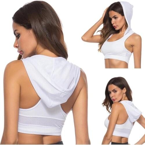 Womens T-shirt Quick Dry Elastic Fitness Bodybuilding Sports Hooded Yoga Tops Running Fitness Clothes Beach Sportswear Workout