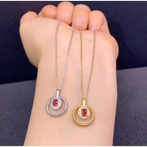 Exquisite red ruby gem necklace real 925 silver women collarbone necklace fine jewelry natural gem birthday anniversary gift