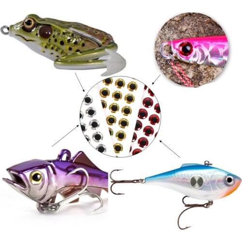 100pcs 4mm/6mm 3D Fishing Lure Eyes DIY Making Fly Tying Lure Baits Artificial Simulation Fish Eyes