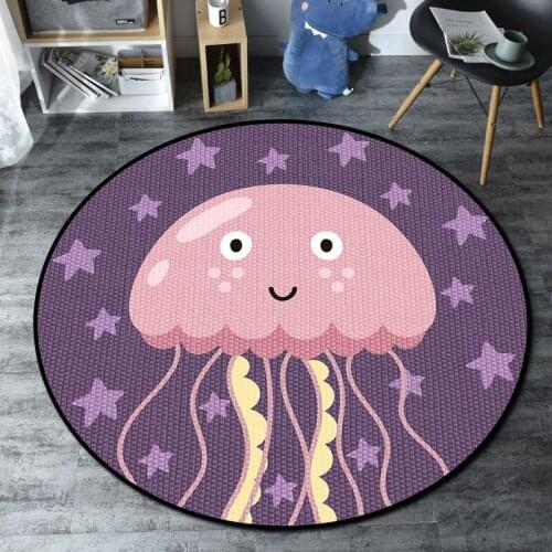100cm Cartoon Animals Round Carpet Baby Crawling Mat Nordic Style Hanging Basket Hanging Chair Cushion Floor Mat Tent Play Pad