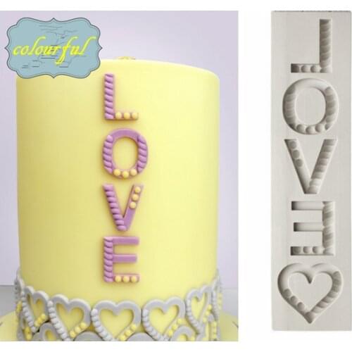 3D Silicone Cake Mold LOVE Letter DIY Fondant Cake Molds Silicone Mold Fondant Molds Cake Decorating Tools H477