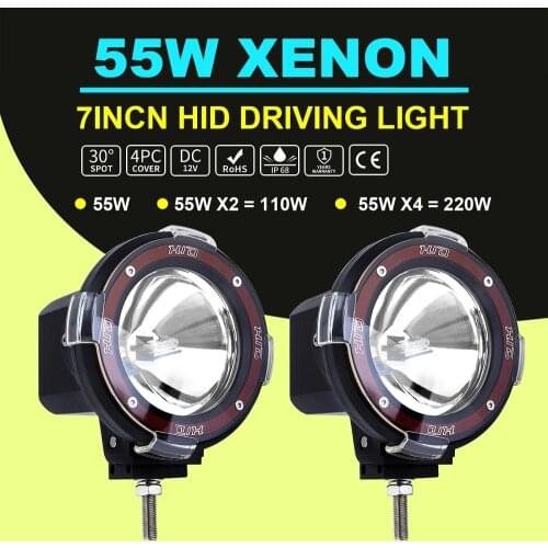 55W Work Light HID Driving Lights 12V LED Spotlight Round Auto Truck Off Road Mini Ledbar XENON Spotlight Offroad Accessories