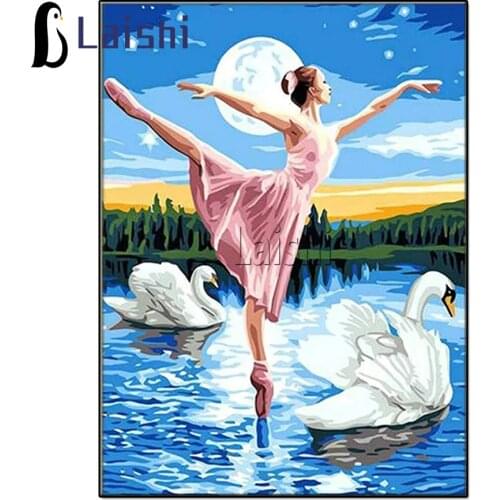 DIY Diamond Painting abstract Ballerina Diamond Embroidery Mosaic Animal Full Round Rhinestone Pictures Home Decor Handmade Gift