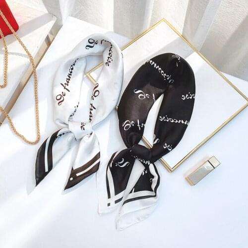 Aurdolf 2020 new scarf women silk square foulard ladys neck hair Scarf design printed letter kerchief fashion girl hair scarves
