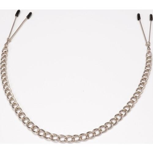 Adult Games BDSM Metal 2 Clip Nipple Clamps Chain Sexy Breast Nipple Clitoris Clips Sex Products Erotic Toys Sex Toys for Couple