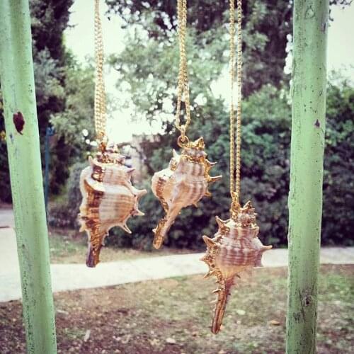 Boho Shell Mermaid Necklace For Women Men Summer Sea Shell Elegant Pendant Necklaces Mermaid Beach Jewelry A063