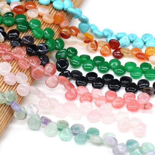 30Pcs Natural Stone Beads Cross Bore Drop-shaped Pouch Loose Beads For Jewelry Making DIY Necklace Bracelet Earring Accessory